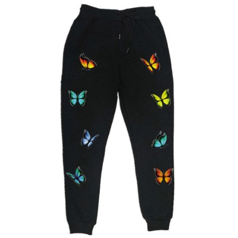 Black Butterfly Sweatpants BUTTERFLY KINGDOM