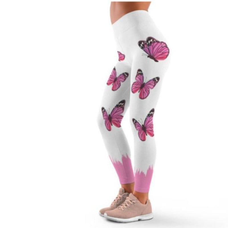 400-100BLU Printed butterfly legging. – DRESS PEOPLE