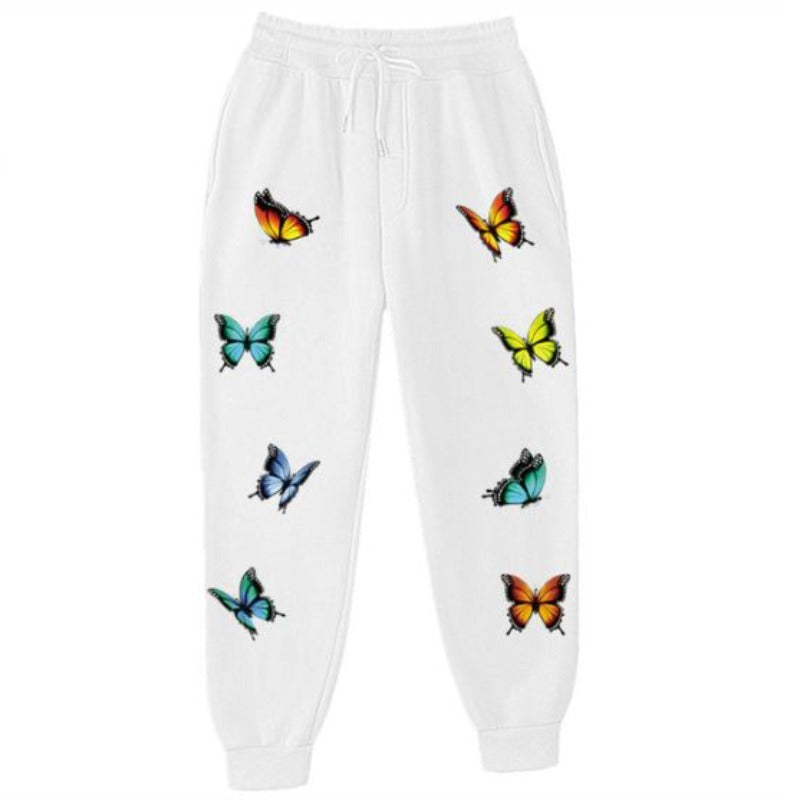 White Butterfly Sweatpants BUTTERFLY KINGDOM