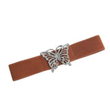 BROWN Butterfly Buckle Elastic Belt