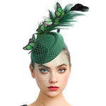 green monarch butterfly fascinator hat