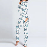 blue Jumpsuit with Butterfly Print