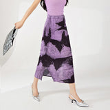 y2k slim fit purple butterfly skirt