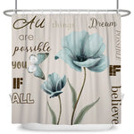 Dodger Blue Butterfly Shower Curtain