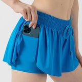 blue flowy butterfly shorts for girls