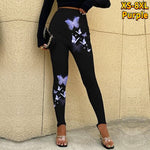 Pink Abstract Butterfly Leggings