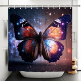 Dodger Blue Butterfly Shower Curtain