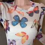 white Mesh Butterfly Top