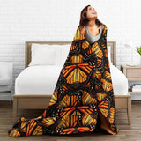 cute orange yellow butterfly blanket