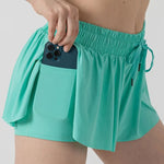 y2k green butterfly shorts athletic