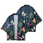 blue butterfly sleeve kimono top