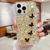 glitter butterfly yellow phone case