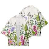 white butterfly sleeve kimono top