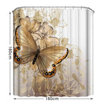 Brown Butterfly Shower Curtain Set