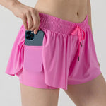 nylon pink butterfly shorts athletic