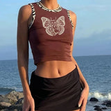 aesthetic Butterfly Crop Top for Women