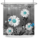 Dodger Blue Butterfly Shower Curtain