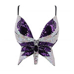 Purple Sequin Butterfly Top for women