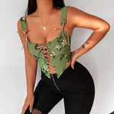 cute Green Butterfly Corset Top