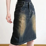 butterfly denim skirt for women