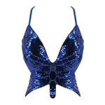 Blue Sequin Butterfly Top