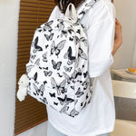 black and white butterfly backpack for girls