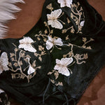 Black Butterfly Corset Top in cotton