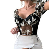 Black Butterfly Corset Top