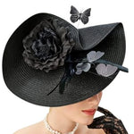 black butterfly fascinator hat