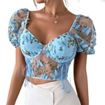 Blue Butterfly Corset Top