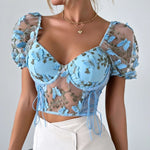 Blue Butterfly Corset Top for women