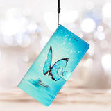 blue butterfly phone case leather