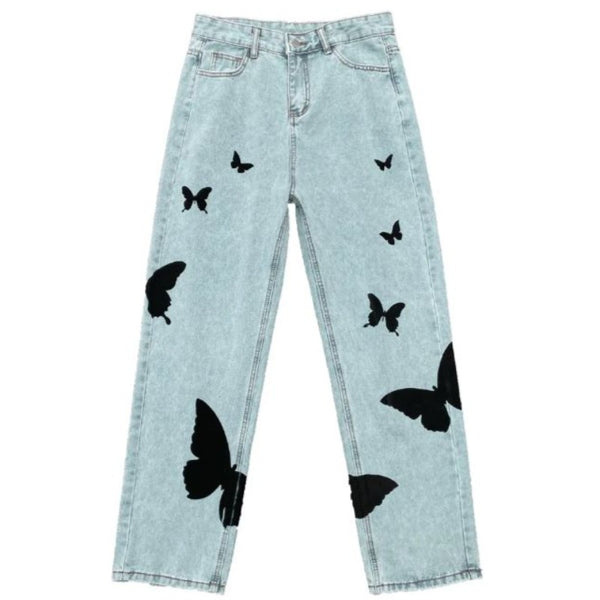 Briella Butterfly Baggy High Waist Jeans – Daisies and Daydreams