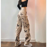 butterfly cargo pants with zipper