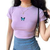 cute Butterfly Shirt Crop Top