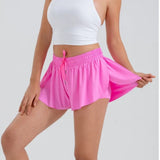 pink girls athletic butterfly shorts