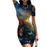 calverleyi butterfly tight dress