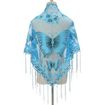 deep sky blue butterfly scarf