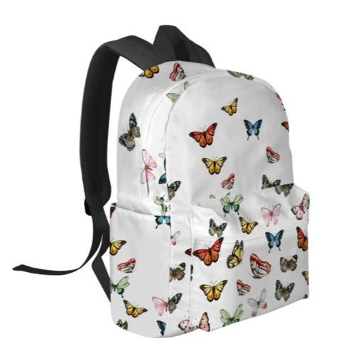 Foil Butterfly Print Backpack, 17inches