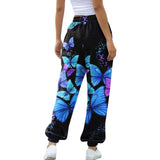 elastic waist butterfly pants for ladies