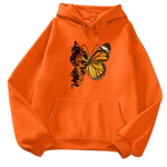 double face butterfly orange pullover