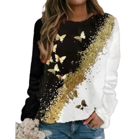 light golden yellow butterfly sweater