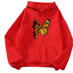 double face butterfly red pullover