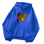 double face butterfly blue pullover