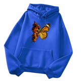 double face butterfly blue pullover