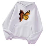 double face butterfly white pullover