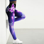 fluorescent butterfly leggings