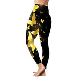 gold butterfly leggings