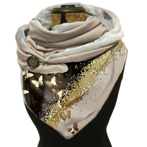 gold color butterfly scarf