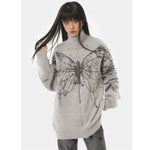 grey butterfly sweater for women